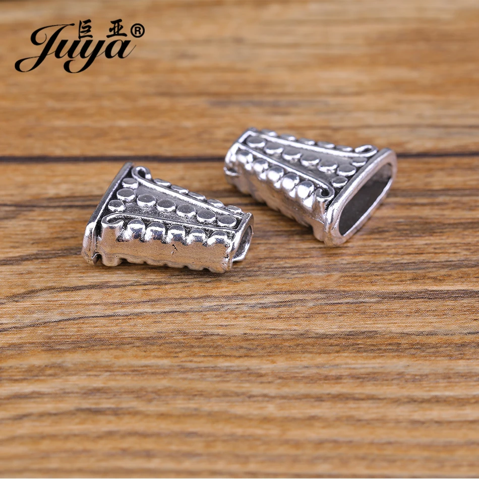 JUYA кожаный шнур кисточка обжимные Концевики ожерелье серьги DIY компонент 18 5x17 мм 6