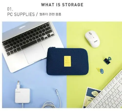 Storage Bag Portable Earphone Data USB Cable Travel Case Organizer Pouch New | Дом и сад