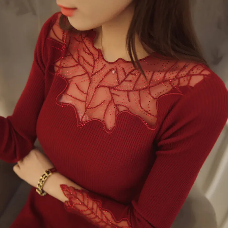 2018 new hot sale women's lace patchwork pullover sweaters women mesh knit pullovers sweater 3 colors
2018 new hot sale women's lace patchwork pullover sweaters women mesh knit pullovers sweater 3 colors