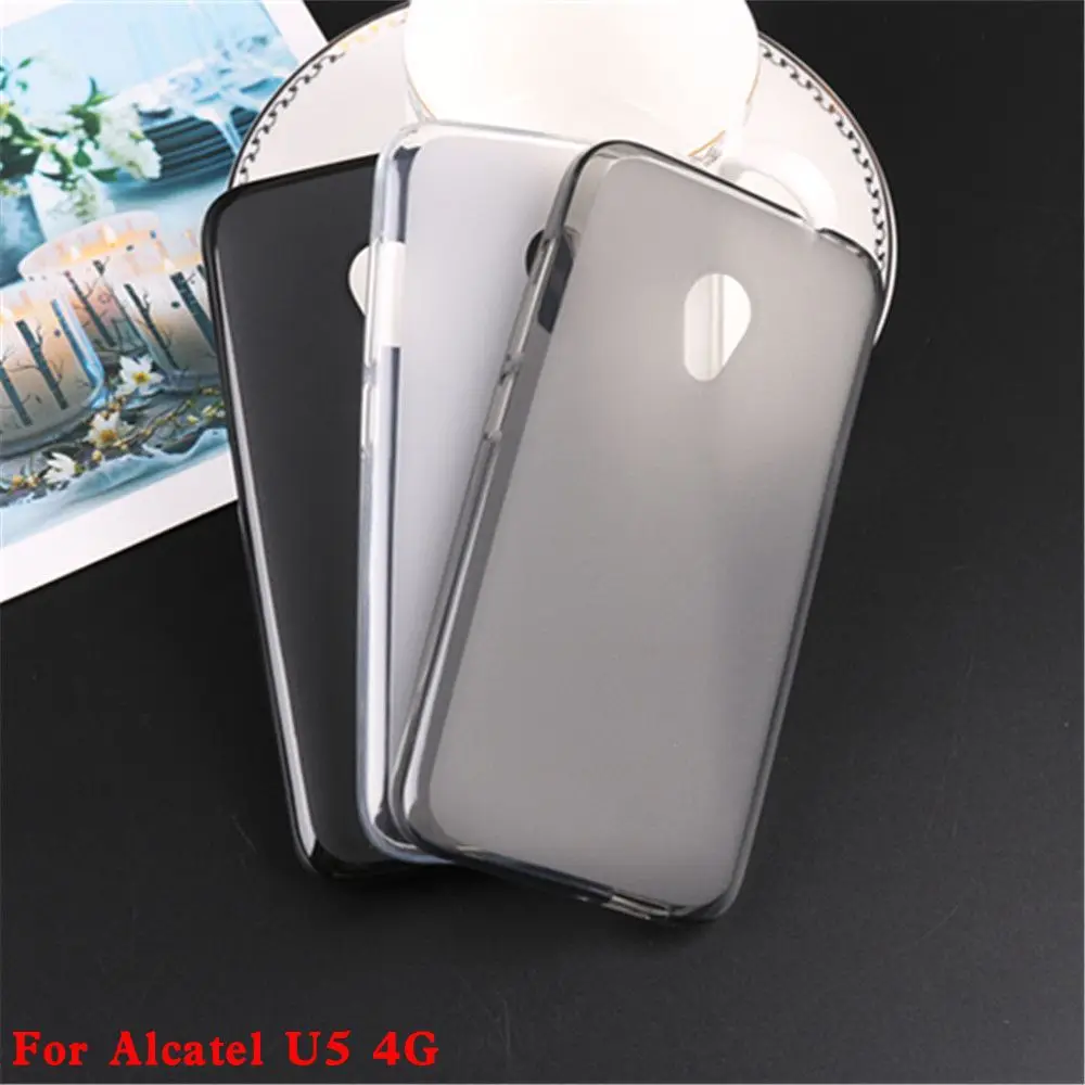 Цветной чехол из мягкого ТПУ для Alcatel U5 4G ультратонкий прозрачный силиконовый