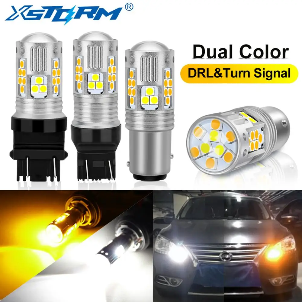 2Pcs Dual Color 1157 BAY15D P21/5W Led T20 7443 W21/5W Led Bulb T25 3157 P27/7W Car DRL Turn Signal Lamp Auto Lights Bulb 12V
2Pcs Dual Color 1157 BAY15D P21/5W Led T20 7443 W21/5W Led Bulb T25 3157 P27/7W Car DRL Turn Signal Lamp Auto Lights Bulb 12V