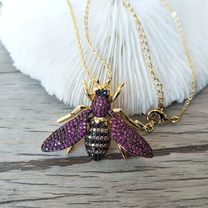 5 Pcs Fashion Insect bumblebee Pendant Necklace,CZ zircon Micro pave crystal Charm Jewelry making for woman NK261
5 Pcs Fashion Insect bumblebee Pendant Necklace,CZ zircon Micro pave crystal Charm Jewelry making for woman NK261