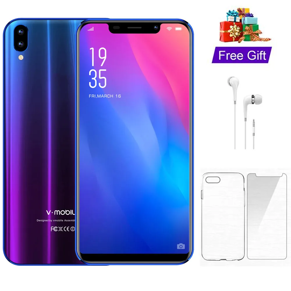 TEENO VMobile XS Pro Мобильный телефон Android 7 0 5 84 "19:9 HD экран 3 ГБ + 32 Гб Камера 13 МП