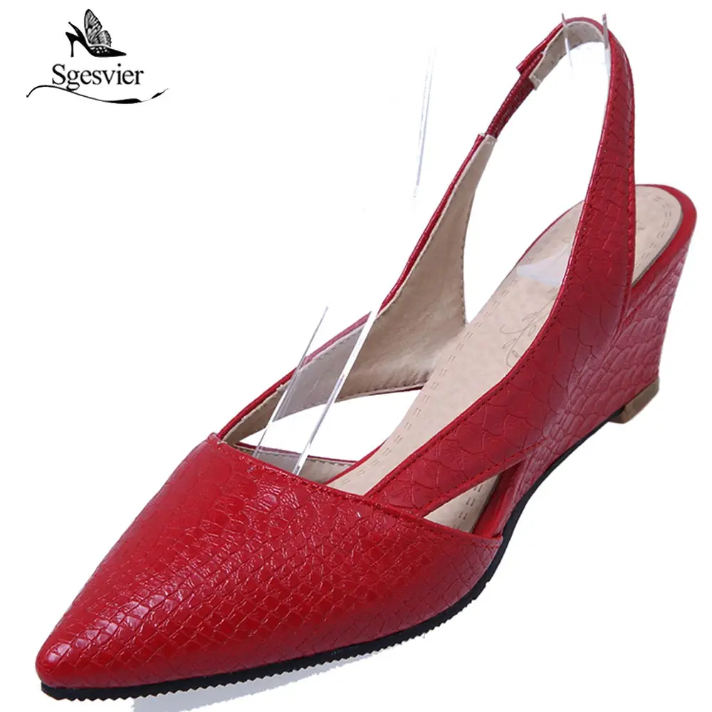 Sgesvier Black Red White Pointed Toe Women Sandals Shoes Woman Footwears Slip On Wedges Heel Shoes Sandalias Mujer Sapatos B564
Sgesvier Black Red White Pointed Toe Women Sandals Shoes Woman Footwears Slip On Wedges Heel Shoes Sandalias Mujer Sapatos B564
