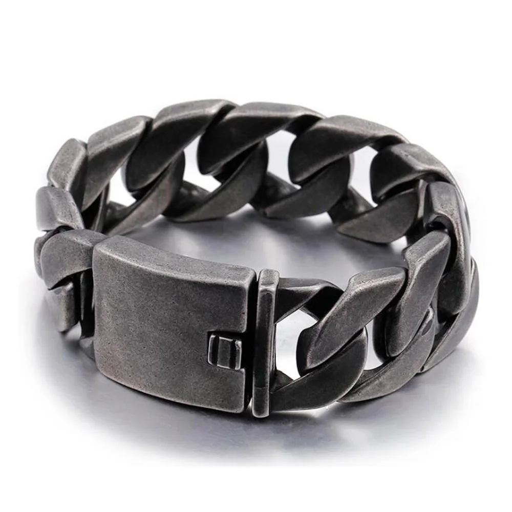 Matte Bike Chain Bracelets For Men 25mm Chunky Heavy Stainless Steel Brushed Black Curb Cuban Link Chain Bracelet Male Jewelry
Matte Bike Chain Bracelets For Men 25mm Chunky Heavy Stainless Steel Brushed Black Curb Cuban Link Chain Bracelet Male Jewelry