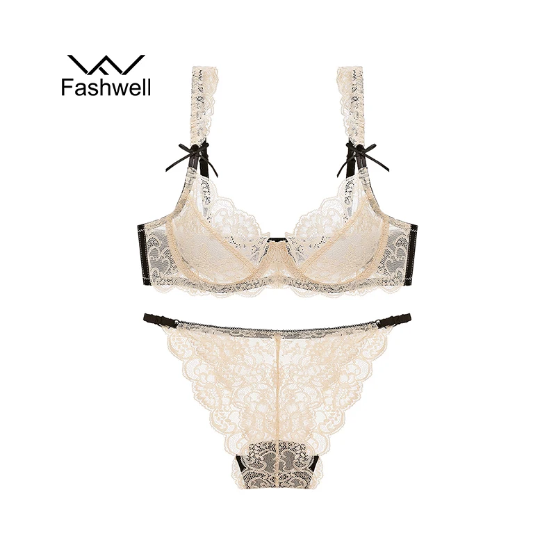 Fashwell новый кружевной комплект с бюстгальтером прозрачный бюстгальтер трусики