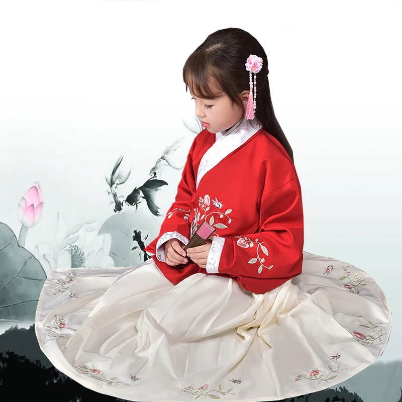 Child Ancient Princess Clothing Embroidered Hanfu Ancient Girls Chinese Traditional Costume Tang Dynasty Fairy Guzheng Costume
Child Ancient Princess Clothing Embroidered Hanfu Ancient Girls Chinese Traditional Costume Tang Dynasty Fairy Guzheng Costume
