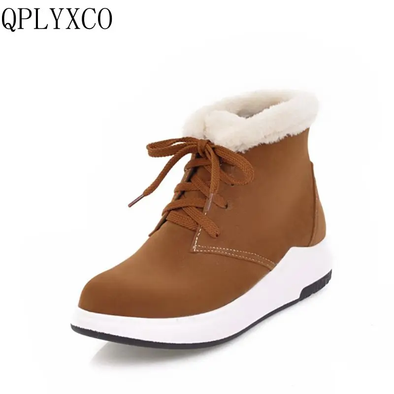 QPLYXCO Plus Warm snow Boots Big size 34-43 shoes woman ankle boot short Fashion Plush Winter Lace up Casual women shoes L192
QPLYXCO Plus Warm snow Boots Big size 34-43 shoes woman ankle boot short Fashion Plush Winter Lace up Casual women shoes L192