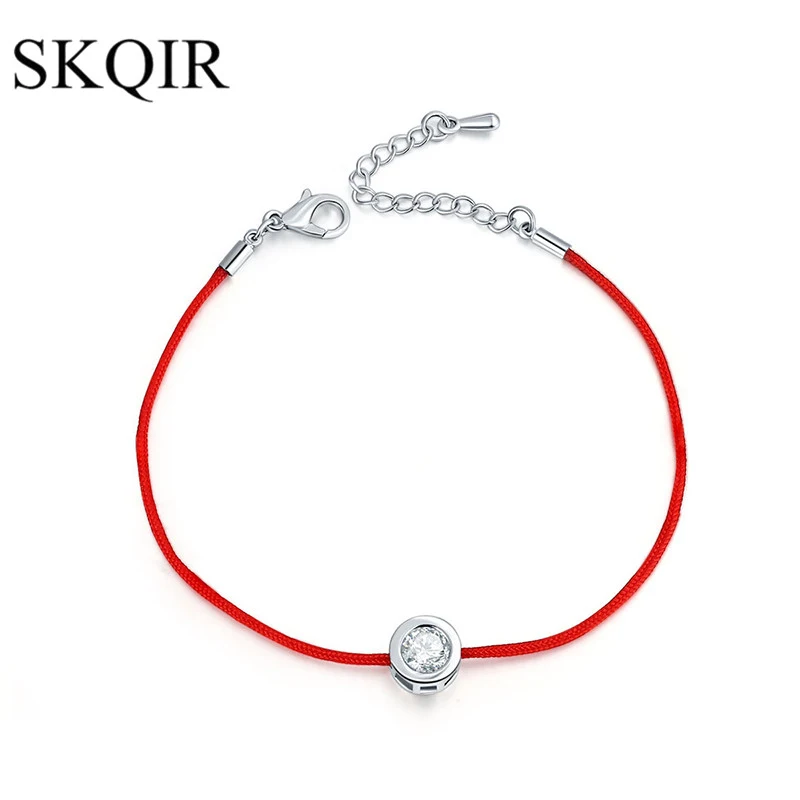 Handmade Red String Thread Rope Bracelet Clear Crystal Zirconia Pendent Bangle Silver Color DIY Bracelet For Female Jewelry Gift
Handmade Red String Thread Rope Bracelet Clear Crystal Zirconia Pendent Bangle Silver Color DIY Bracelet For Female Jewelry Gift
