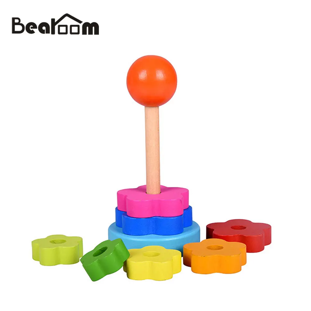 Bearoom деревянные игрушки-головоломки Радуга стековая башня Обучение Образование