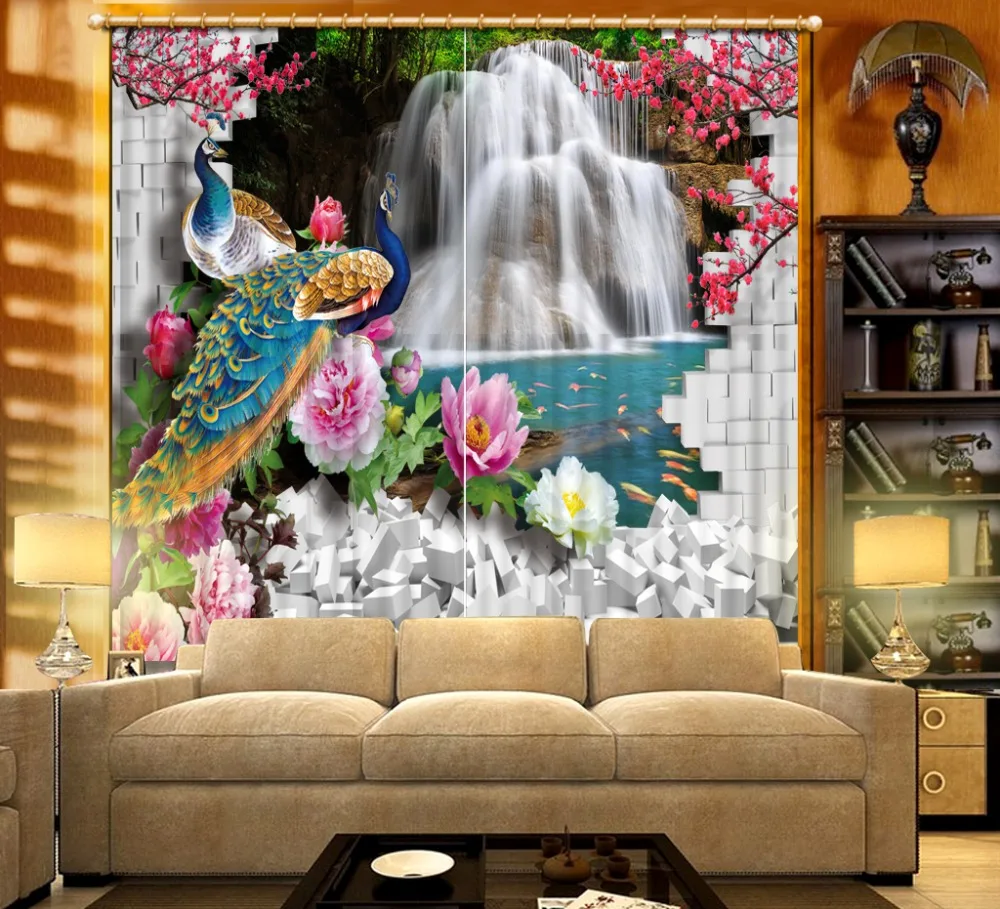 Curtains custom 3d stereoscopic Peacock waterfall curtains for the kitchen wedding room Home Decoration luxury curtains
Curtains custom 3d stereoscopic Peacock waterfall curtains for the kitchen wedding room Home Decoration luxury curtains