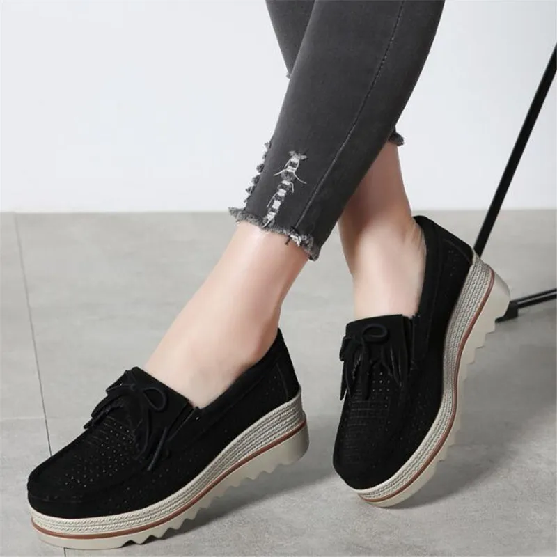 2018 New autumn-Fall Women Flats Shoes Suede Genuine leather Shoes Ladies Casual Loafers Slip On platform shoes Size 35-40
2018 New autumn-Fall Women Flats Shoes Suede Genuine leather Shoes Ladies Casual Loafers Slip On platform shoes Size 35-40