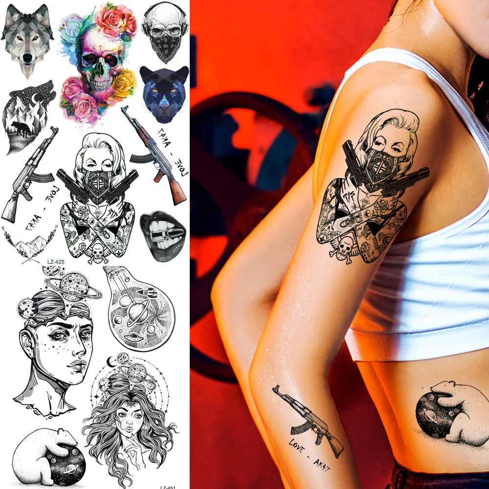 COKTAK сексуальная маска для женщин Временные татуировки агент гангстера тату боди