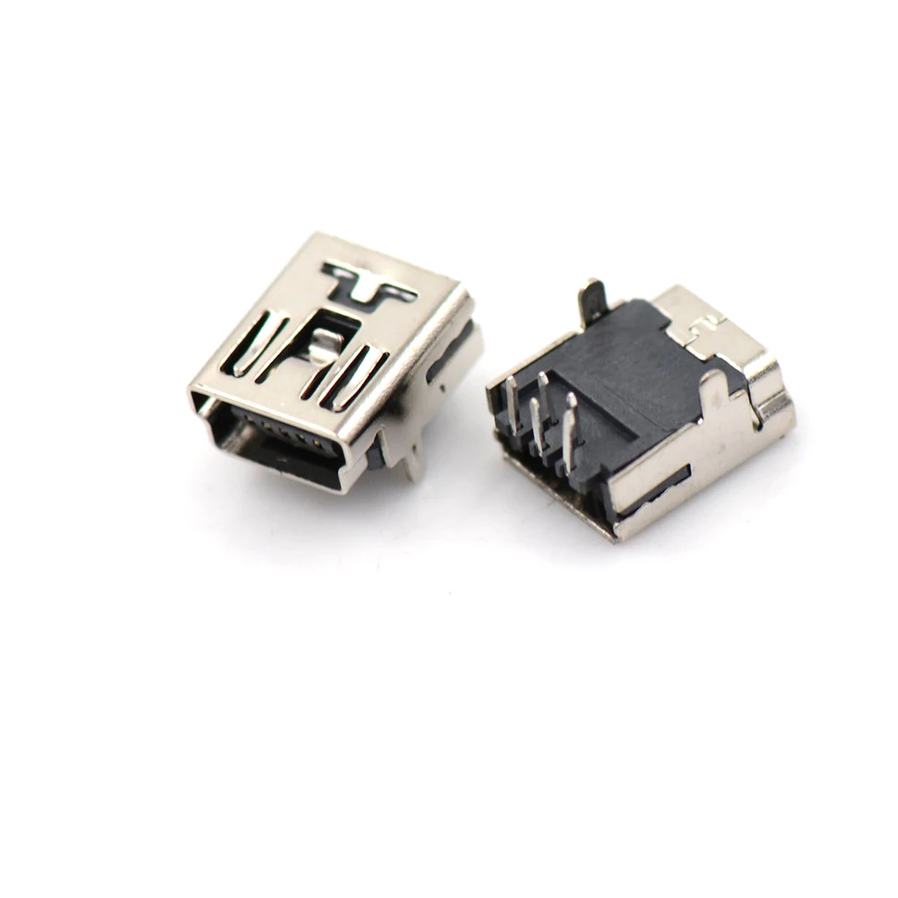 ZLinKJ 10 шт. мини USB разъем 90 градусов фронтальная 2 фута 5 контактный Micro для