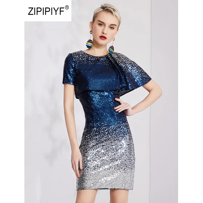 Original Zipipiyf Fashiom Club Party Dresses Cloak Sleeve Gradient Slim Pencil Dress Chic vestido de fiesta lentejuelas AB406
Original Zipipiyf Fashiom Club Party Dresses Cloak Sleeve Gradient Slim Pencil Dress Chic vestido de fiesta lentejuelas AB406