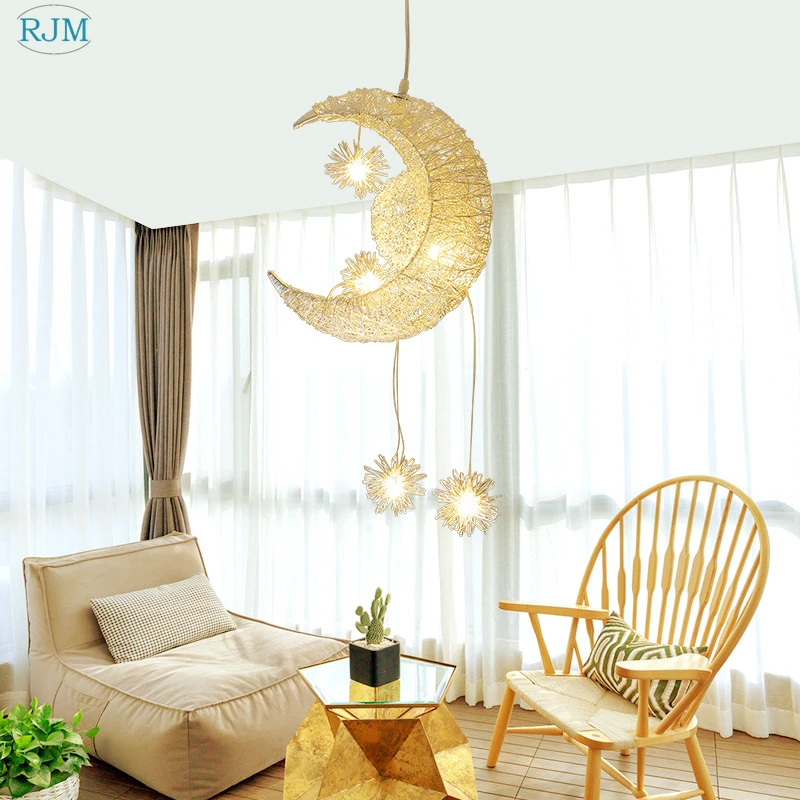 Nordic Personality Creative Simple Modern Art Moon Pendant Lights for Restaurant Bar Theme Hotel Bedroom Children 's Room Lamps
Nordic Personality Creative Simple Modern Art Moon Pendant Lights for Restaurant Bar Theme Hotel Bedroom Children 's Room Lamps
