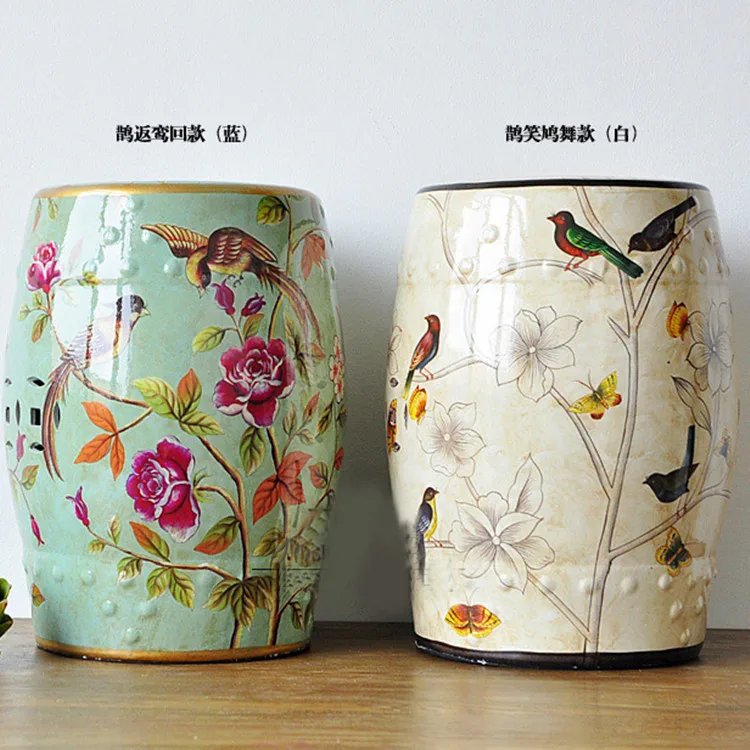 Markor / American country new Chinese / dressing stool changing his shoes / hand-painted flowers and ceramic drum stool stool an
Markor / American country new Chinese / dressing stool changing his shoes / hand-painted flowers and ceramic drum stool stool an
