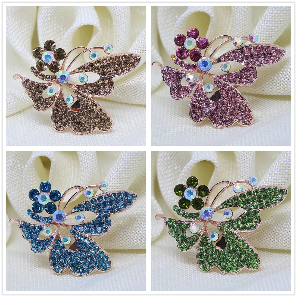 Special design butterfly rose gold-color pins 8 colors rhinestone crystal fashion clothes weddings jewelry L 
Special design butterfly rose gold-color pins 8 colors rhinestone crystal fashion clothes weddings jewelry L