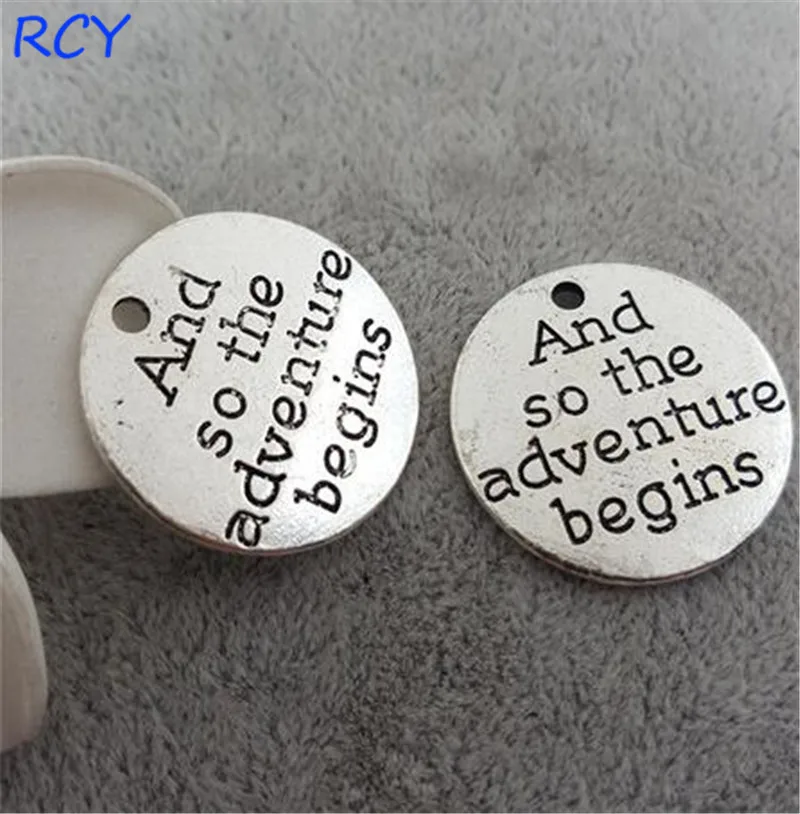 Top Quality 20 Pieces/lot 25mm Round Disc Letter Printed and so the adventure begins charms adventur charms for jewelry making
Top Quality 20 Pieces/lot 25mm Round Disc Letter Printed and so the adventure begins charms adventur charms for jewelry making