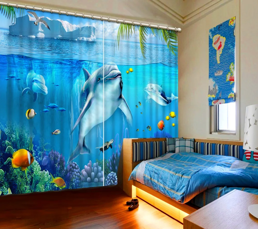 Затемняющие шторы Cortinas высокого качества на заказ, 3d-занавески с морским дельфином, оконные занавески для гостиной, детской комнаты
Затемняющие шторы Cortinas высокого качества на заказ, 3d-занавески с морским дельфином, оконные занавески для гостиной, детской комнаты