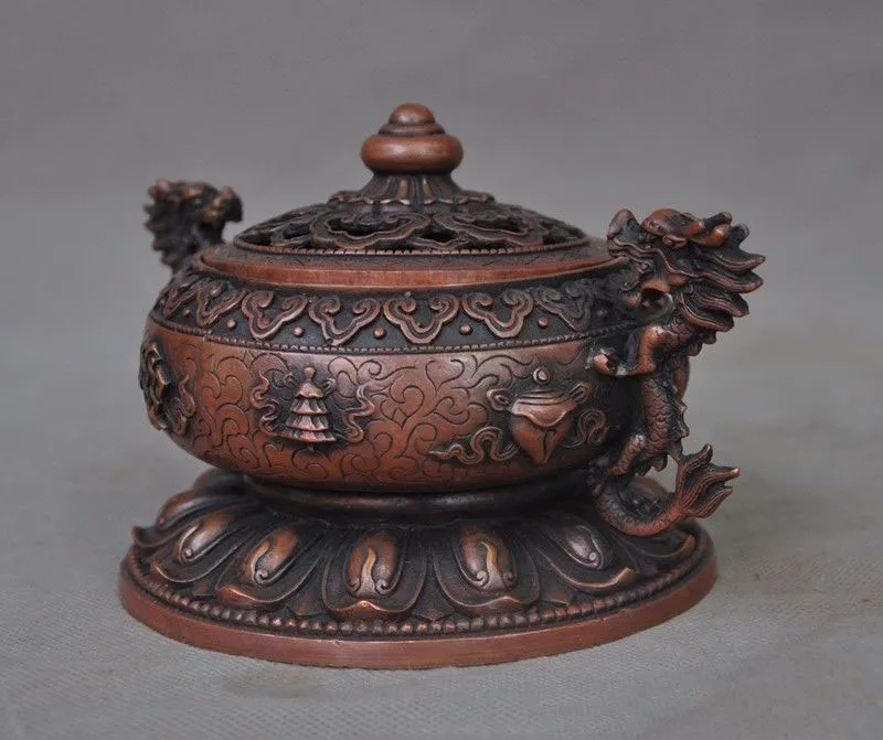 Christmas China Buddhism bronze Dragon beast statue eight treasures Incense Burner censer New Year
Christmas China Buddhism bronze Dragon beast statue eight treasures Incense Burner censer New Year