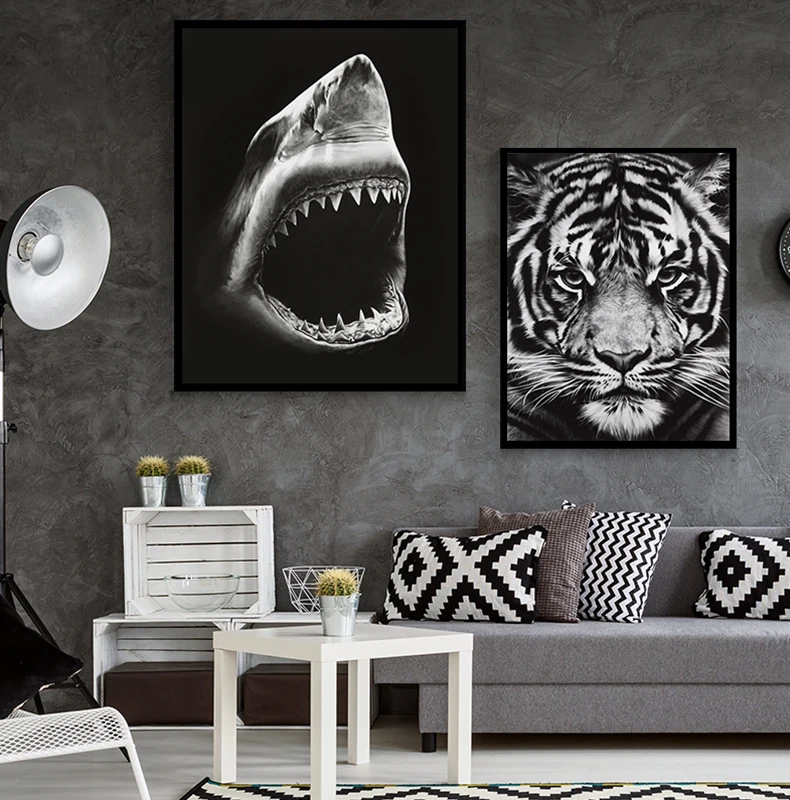 Modern Animal Lion Poster And Big Shark Print Canvas Painting Home Kitchen Wall Art Decoration Stickers Can Be Customized
Modern Animal Lion Poster And Big Shark Print Canvas Painting Home Kitchen Wall Art Decoration Stickers Can Be Customized