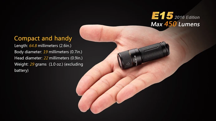 2016 Edition Fenix E15 Cree R5 LED MAX 450 Lumens High-performance Keychain Flashlight EDC with Key chain | Лампы и освещение