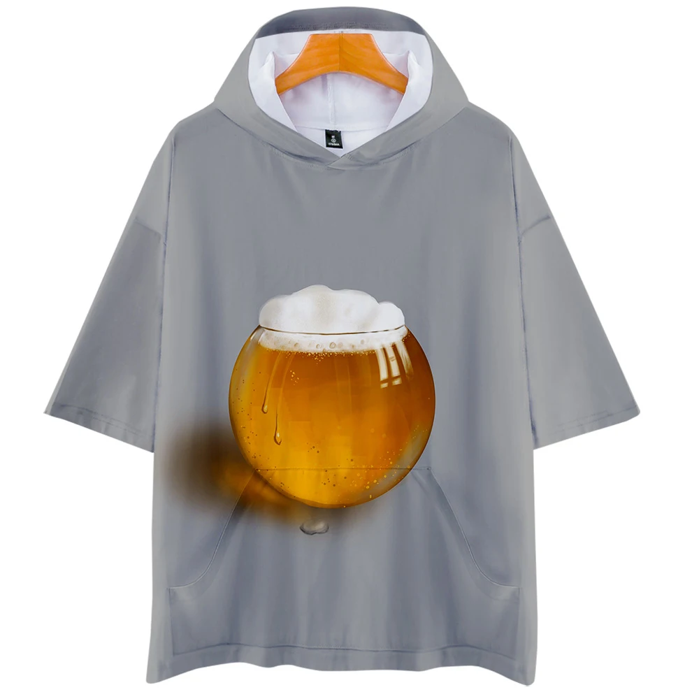 Футболка с капюшоном и 3D принтом Beer Bubble Drinks модная уличная одежда для женщин