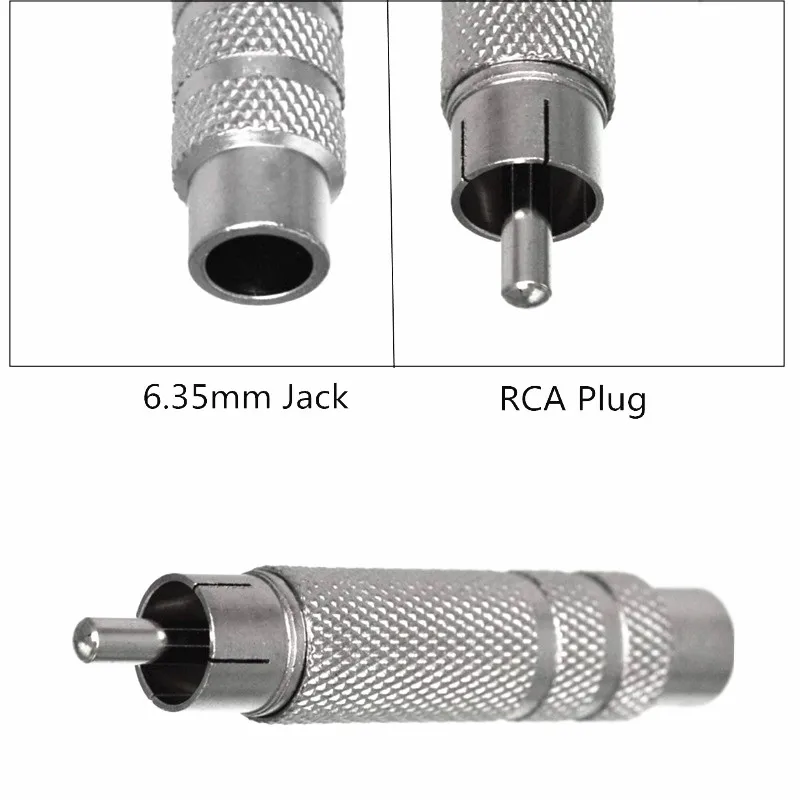10pcs/lot Nickel plating Metal Material RCA Plug to 6.35mm Female Jack Audio Connector
10pcs/lot Nickel plating Metal Material RCA Plug to 6.35mm Female Jack Audio Connector
