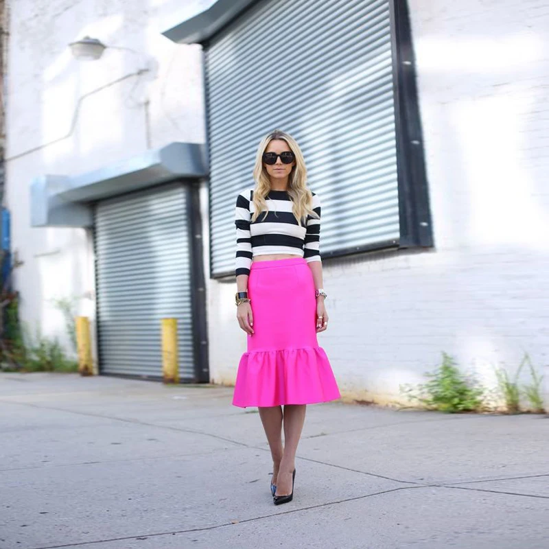 Personalized Women Skirt Mid-Calf Unique Ruched Fashion Lolita Midi Skirt 2017 Hot Pink Zipper Style Saia Longa Custom Made
Personalized Women Skirt Mid-Calf Unique Ruched Fashion Lolita Midi Skirt 2017 Hot Pink Zipper Style Saia Longa Custom Made