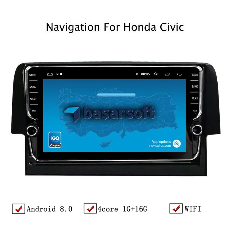 9 "Android 8 1 автомобильный gps навигатор для Honda Civic 2016 Автомагнитола стерео головное
