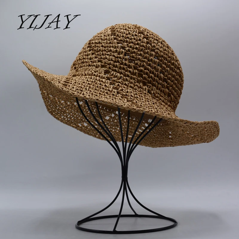 Women summer large brim foldable sun hats handmade crochet straw beach hat sun protection hat female
Women summer large brim foldable sun hats handmade crochet straw beach hat sun protection hat female
