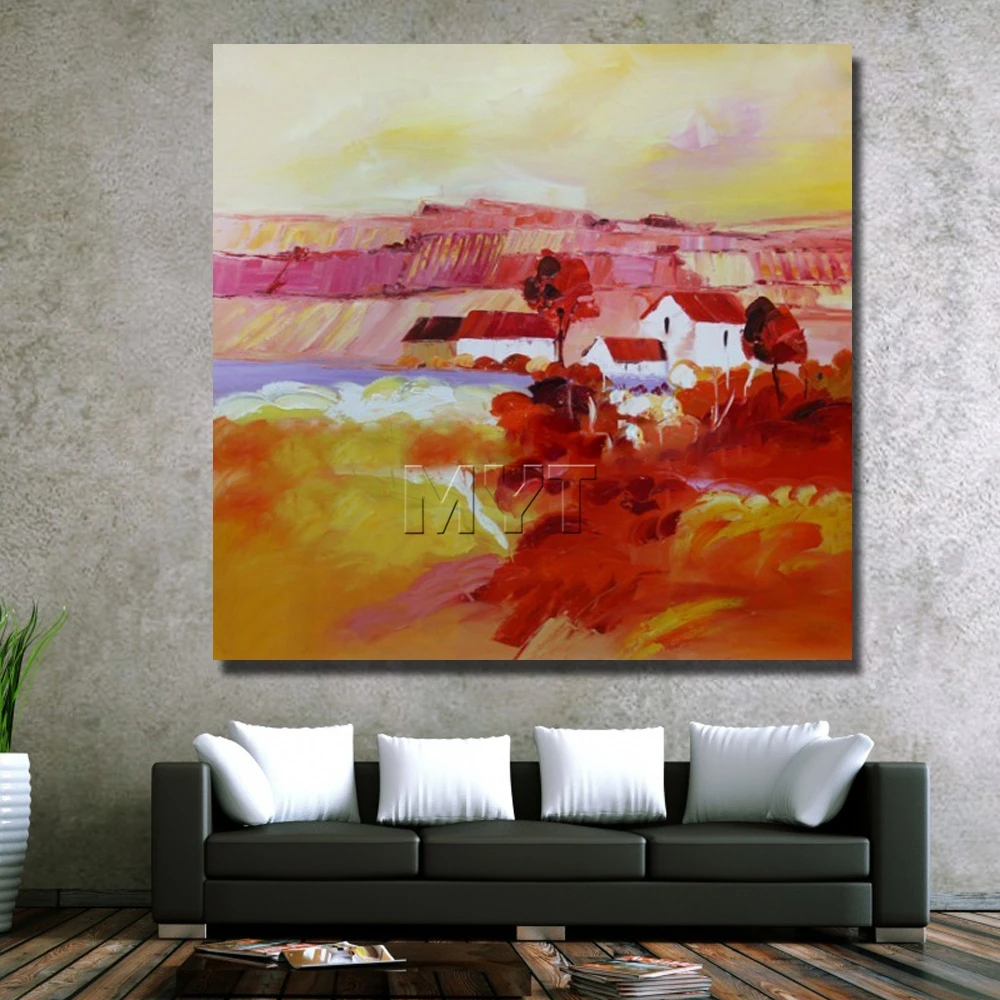 New Design Landscape Painting on Canvas Wall Pictures for Living Room Decor Hand Painted Cheap Modern Oil Big Size | Дом и сад