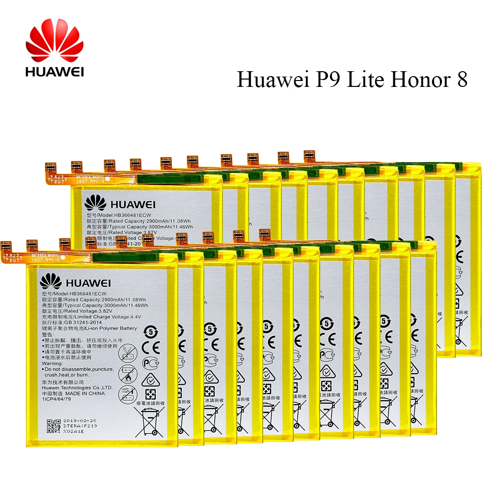 20 шт./лот HB366481ECW для Huawei P9 аккумулятор Ascend 8 Lite G9 Honor 5C EVA L09 2900/3000 мАч Accu|Аккумуляторы