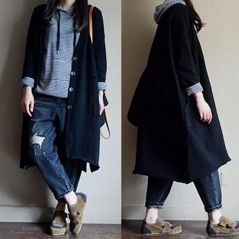 Spring Autumn New Casual Loose Terry Cotton Jacket V-neck Long Sleeve Cardigan Coat Female Windbreaker Long Shirt Tops f1293
Spring Autumn New Casual Loose Terry Cotton Jacket V-neck Long Sleeve Cardigan Coat Female Windbreaker Long Shirt Tops f1293