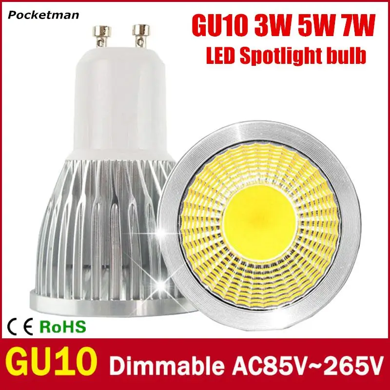 Super Bright GU10 LED Bulb 3W 5W 7W LED lamp light GU10 COB Dimmable GU 10 led Spotlight Warm/Cold White Free shipping
Super Bright GU10 LED Bulb 3W 5W 7W LED lamp light GU10 COB Dimmable GU 10 led Spotlight Warm/Cold White Free shipping