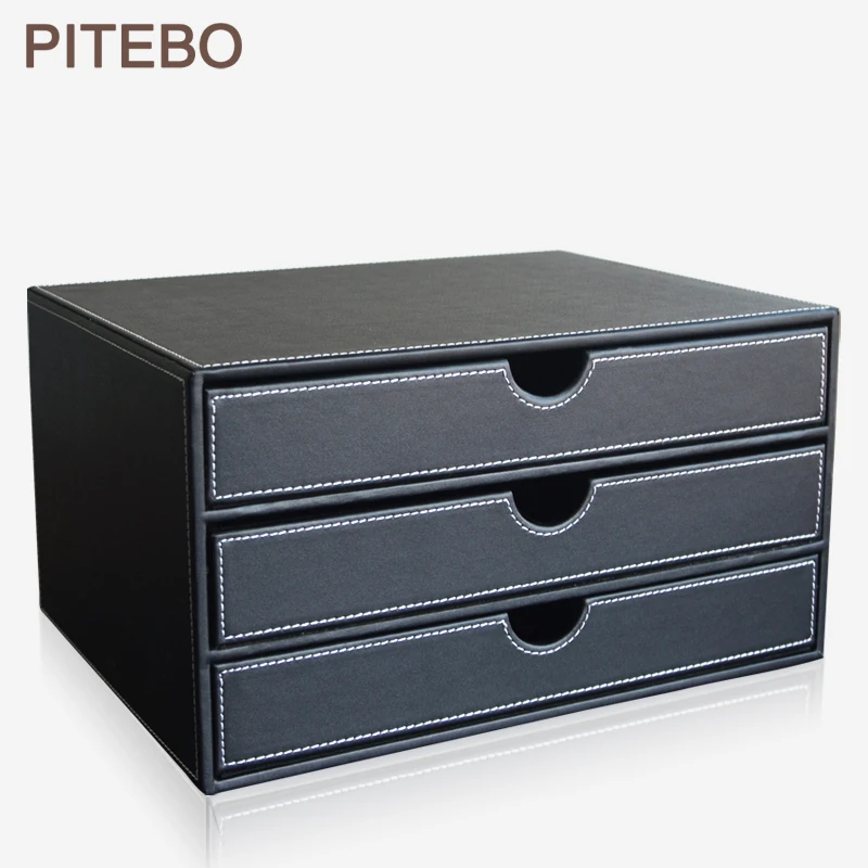 PITEBO a4 3-drawer wood leather office desktop file cabinet box document filing holder organizer stand container
PITEBO a4 3-drawer wood leather office desktop file cabinet box document filing holder organizer stand container