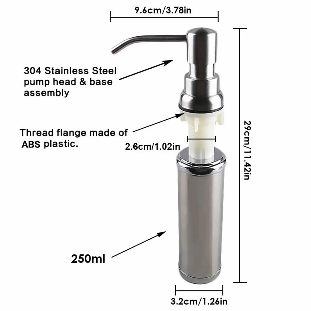 250ml Soap Bottle Kitchen Bathroom Stainless Steel Soap Dispenser Faucet Lotion Storage Bottle ABS Sanitizer Dispensador
250ml Soap Bottle Kitchen Bathroom Stainless Steel Soap Dispenser Faucet Lotion Storage Bottle ABS Sanitizer Dispensador