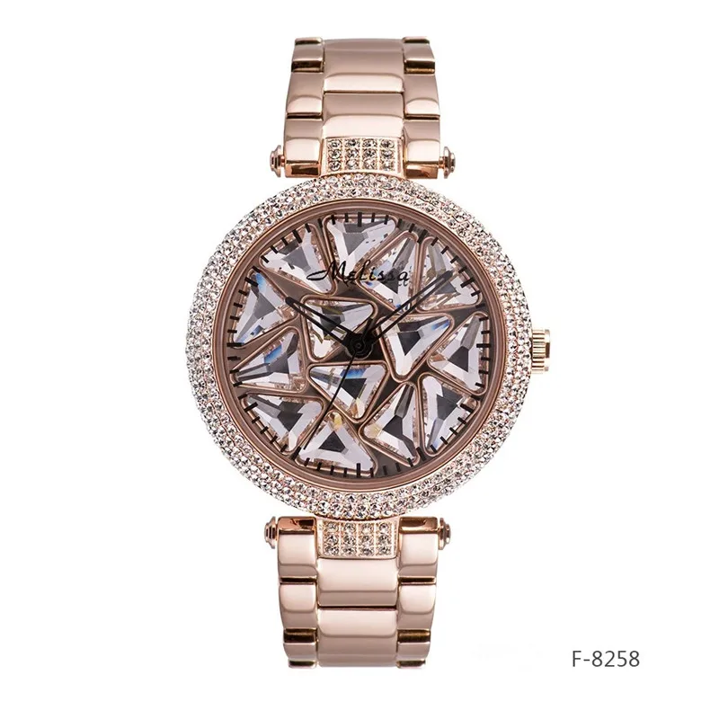 Melissa Luxury Rhinestones Women Jewelry Watches GOOD LUCK Spinning Watch Quartz Steel Wrist watch Crystals Rotated Montre Femme
Melissa Luxury Rhinestones Women Jewelry Watches GOOD LUCK Spinning Watch Quartz Steel Wrist watch Crystals Rotated Montre Femme