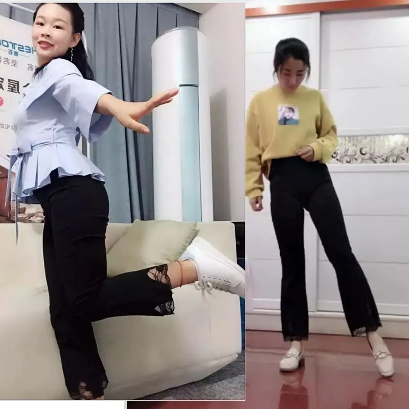 plus size women's stretch pants high waist office lace slit flare skinny women work pants black elastic trousers fall 2019 3XL
plus size women's stretch pants high waist office lace slit flare skinny women work pants black elastic trousers fall 2019 3XL