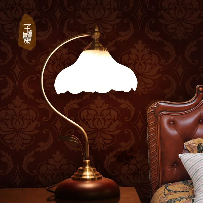 Vanilla bedside lamp bedroom lighting European-American pastoral creative fashion dimmable retro modern minimalist | Лампы и освещение