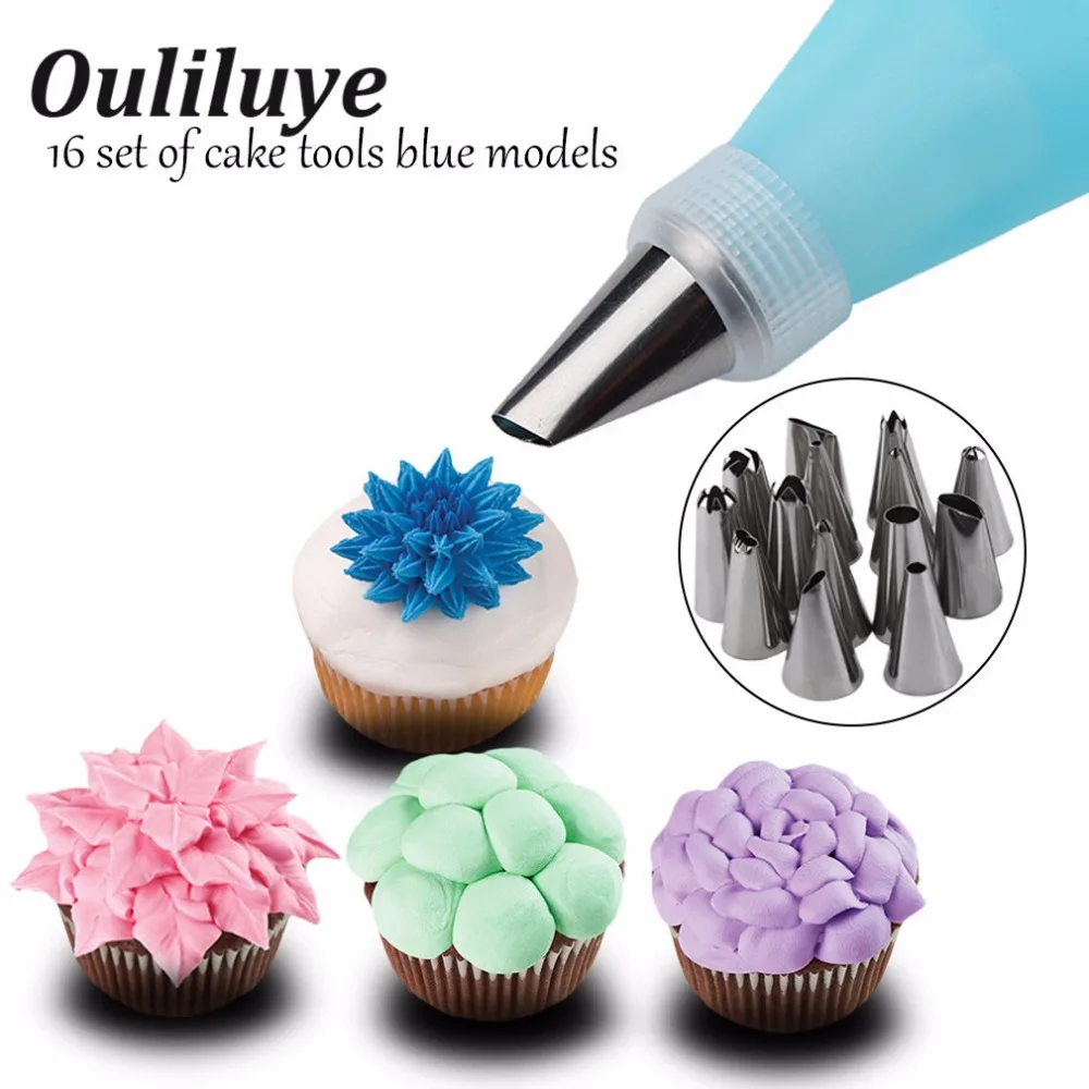 16PCS/Set Dessert Decorators Stainless Steel Piping Icing Nozzle Silicone Icing Piping Cream Pastry Bag For Cream Pastry Tool
16PCS/Set Dessert Decorators Stainless Steel Piping Icing Nozzle Silicone Icing Piping Cream Pastry Bag For Cream Pastry Tool