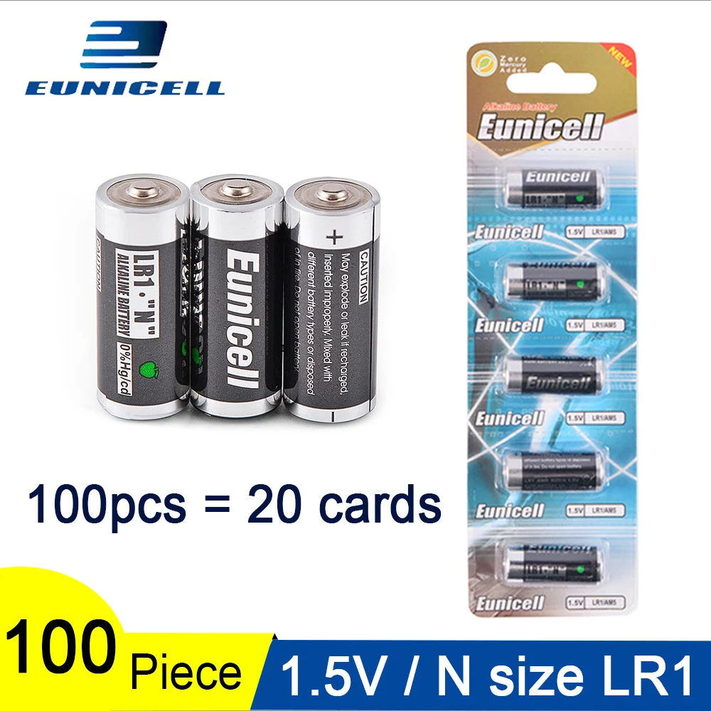 100PCS 1.5V N Size Alkaline duty Battery Primary and Dry Batteries LR 1 AM5 E90 AM5 MN9100 for Toys; 20 Cards 600mAh LR1 Battery
100PCS 1.5V N Size Alkaline duty Battery Primary and Dry Batteries LR 1 AM5 E90 AM5 MN9100 for Toys; 20 Cards 600mAh LR1 Battery