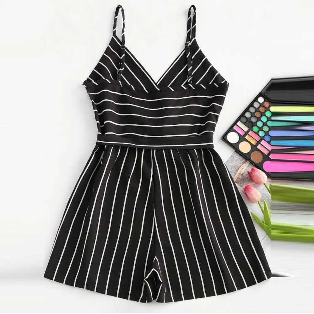Womens V-Neck Sleeveless Romper Strappy Holiday Short Playsuits Polyester Striped Prinitng Cami Belt Strapless Jumpsuit 10Feb 14
Womens V-Neck Sleeveless Romper Strappy Holiday Short Playsuits Polyester Striped Prinitng Cami Belt Strapless Jumpsuit 10Feb 14