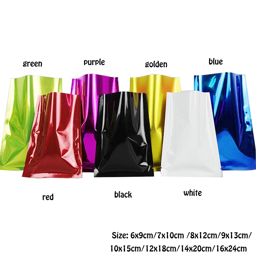 200pcs/lot 6x9/7x10/8x12/9x13/12x18cm Mutilcolors Vacuum Bags Open Top Packaging Heat Seal Aluminum Foil Plain Pocket Pouches
200pcs/lot 6x9/7x10/8x12/9x13/12x18cm Mutilcolors Vacuum Bags Open Top Packaging Heat Seal Aluminum Foil Plain Pocket Pouches
