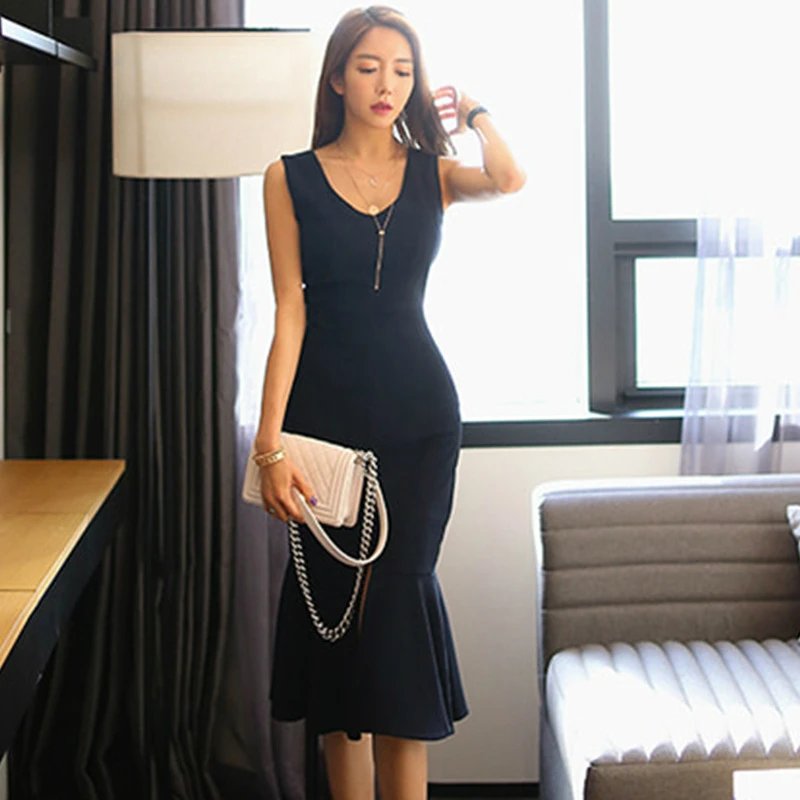 Women Sleeveless Ruffles Black Dresses White OL Office Work Dress Summer Clothes for Women High Split Trumpet Sexy Party Dress
Women Sleeveless Ruffles Black Dresses White OL Office Work Dress Summer Clothes for Women High Split Trumpet Sexy Party Dress