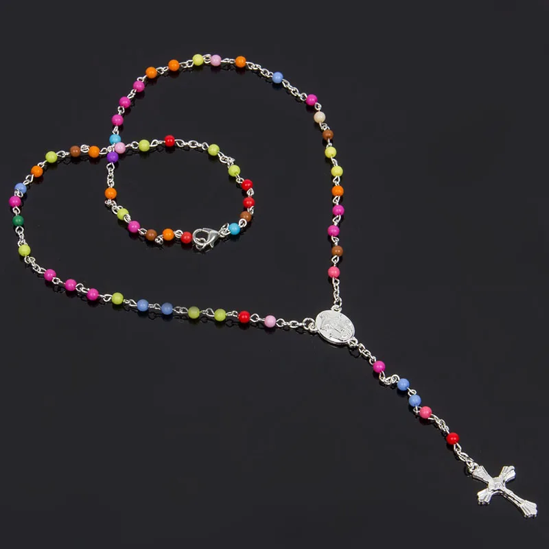 Jesus Christ Cross Pendant Necklaces Alloy Bead Long Chain Mens Women Virgin Mary Christian Fashion Jewelry Rosary Necklace
Jesus Christ Cross Pendant Necklaces Alloy Bead Long Chain Mens Women Virgin Mary Christian Fashion Jewelry Rosary Necklace