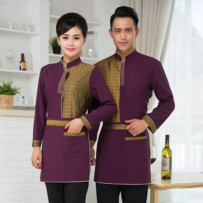 Restaurant Waitress Uniforms Autumn Winter Long Sleeve Workwear Hotel Western-style Food Clothing with Apron for Women Men
Restaurant Waitress Uniforms Autumn Winter Long Sleeve Workwear Hotel Western-style Food Clothing with Apron for Women Men