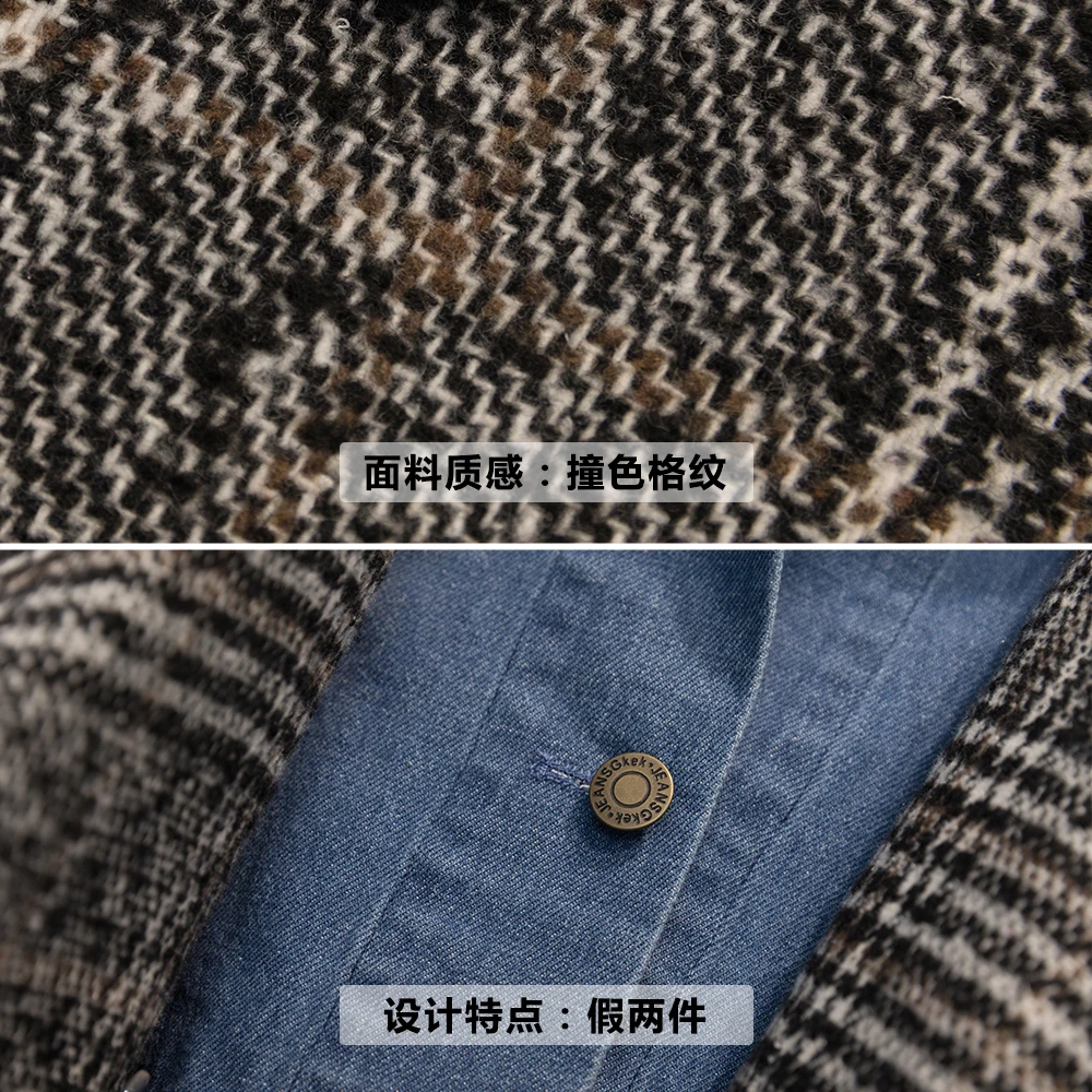 Long Wool Jacket 2018 New Winter Wool Overcoat Plaid Woolen Overcoat Spring Ladies Coats Double Breasted Coat Jean Denim Collar
Long Wool Jacket 2018 New Winter Wool Overcoat Plaid Woolen Overcoat Spring Ladies Coats Double Breasted Coat Jean Denim Collar