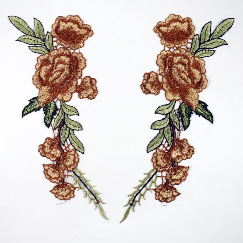 2PCS Flower Brown Rose Blossom Collar Sew on Patch Applique Badge Embroidery For Cheongsam Clothes Dress
2PCS Flower Brown Rose Blossom Collar Sew on Patch Applique Badge Embroidery For Cheongsam Clothes Dress